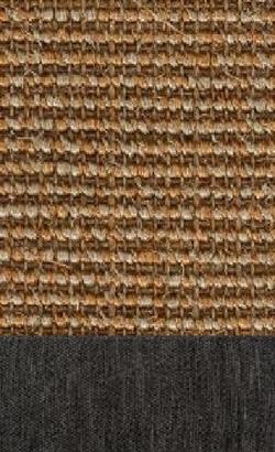 Sisal Salvador bronze 064 tæppe med kantbånd i Mønstret sort